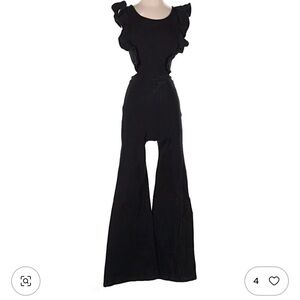 Fashion Nova Black Ruffle Jumpsuit